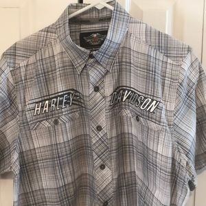Harley-Davidson mens large short sleeve button up